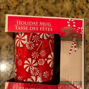 Nwt 12oz Holiday Christmas Coffee Mug Red/White Peppermint in box
